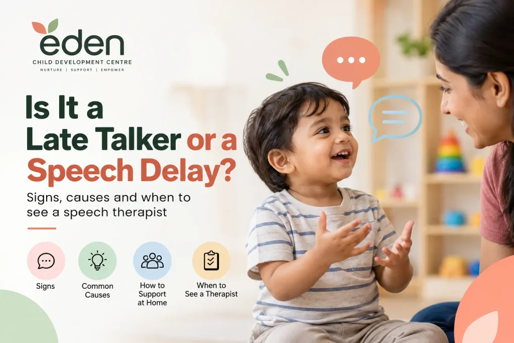 Speech delay in children – toddler communicating with a speech therapist